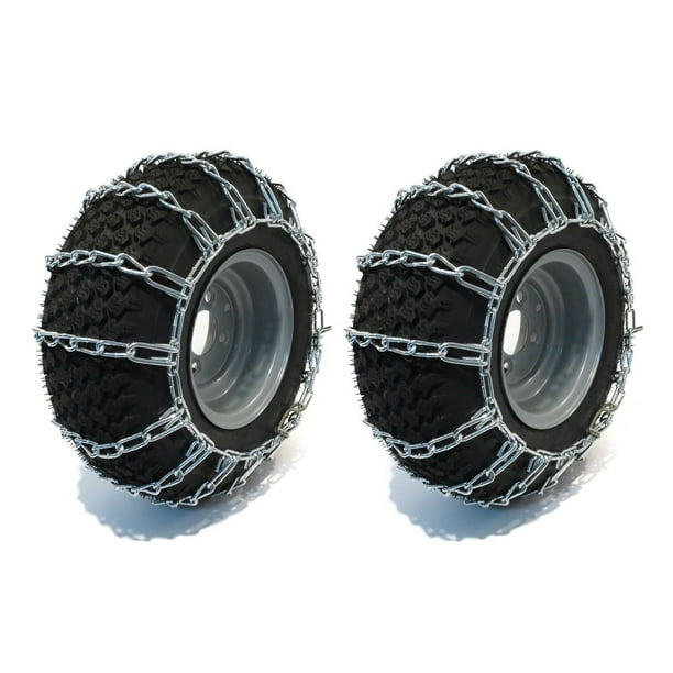 The ROP Shop New Pair 2 Link TIRE Chains 20x8.00x10 for Garden Tractors/Riders/Snowblower 